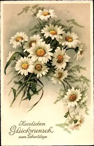 Ak Glückwunsch Geburtstag, Margeriten