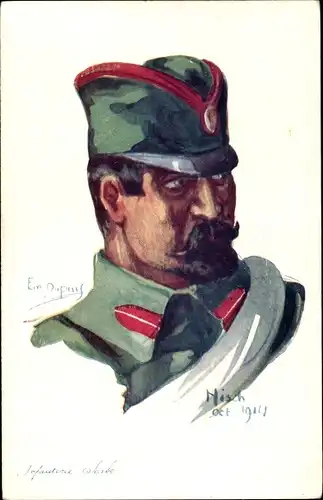 Künstler Ak Dupuis, E., Portrait eines serbischen Soldaten