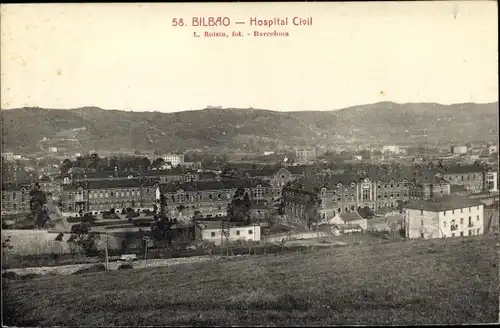 Ak Bilbao Baskenland, Hospital Civil, vista exterior, vista parcial de la ciudad