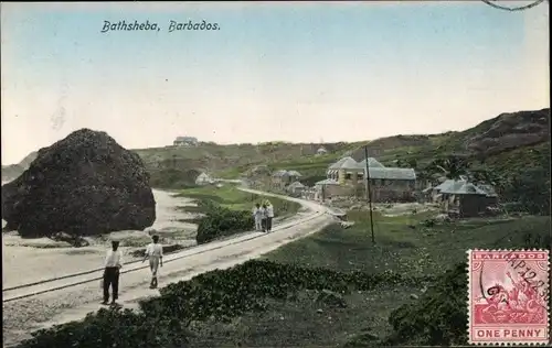 Ak Bathsheba Barbados, Blick auf den Ort