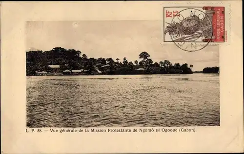 Ak Gabun, Vue generale de la Mission Protestante de Ngomo s/l'Ogooue