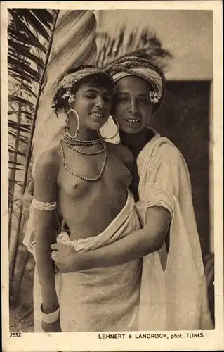 Ak Les amoureux, Araberin, Busen, Mann, Maghreb