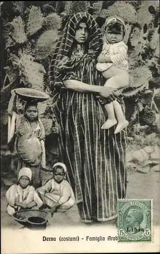 Ak Derna Libyen, Arabische Familie, Maghreb, Kinder