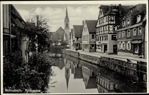 Ak Schwabach in Mittelfranken Bayern, Bachgasse