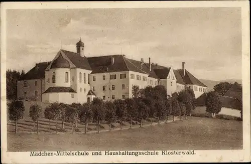 Ak Hawangen in Schwaben Unterallgäu, Mädchen-Mittelschule und Haushaltungsschule Klosterwald