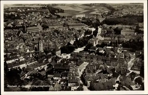 Ak Ansbach, Fliegeraufnahme der Stadt