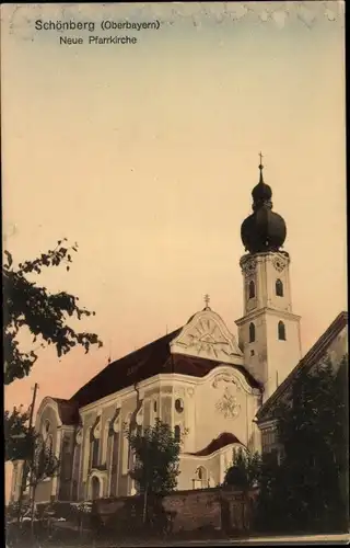 Ak Schönberg in Niederbayern, Neue Pfarrkirche