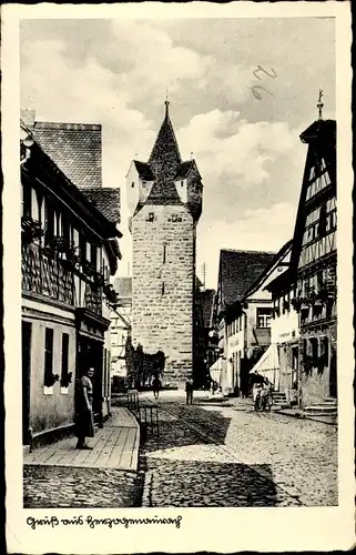 Ak Herzogenaurach in Mittelfranken, Straßenpartie, Turm