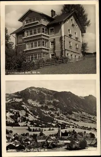 Ak Rettenberg im Allgäu, Fremdenheim Buhl, Totalansicht vom Ort