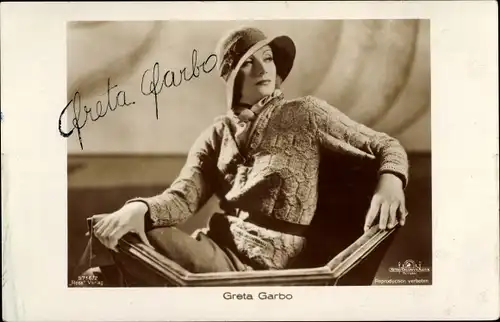 Ak Schauspielerin Greta Garbo, Ross 5716/2, Autogramm