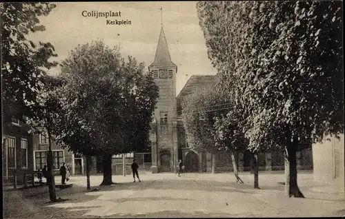 Ak Colijnsplaat Zeeland, Kerkplein