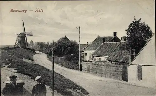 Ak Kats Zeeland Niederlande, Molenweg, Windmühle