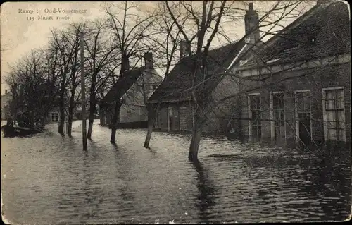 Ak Oud Vossemeer Zeeland Niederlande, Ramp, 13. März 1906