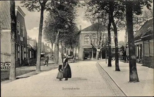 Ak Serooskerke Walcheren Zeeland Niederlande, Dorpsstraat