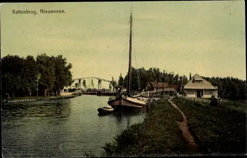 Ak Nieuwveen Nieuwkoop Südholland Niederlande, Kattenbrug