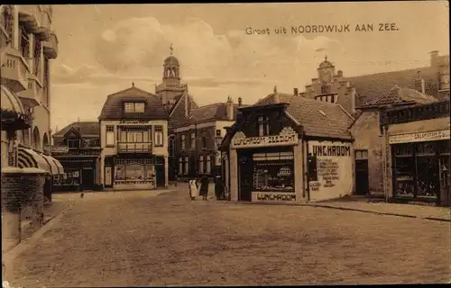 Ak Noordwijk aan Zee Südholland, Straßenpartie, Lunchroom Zeezicht