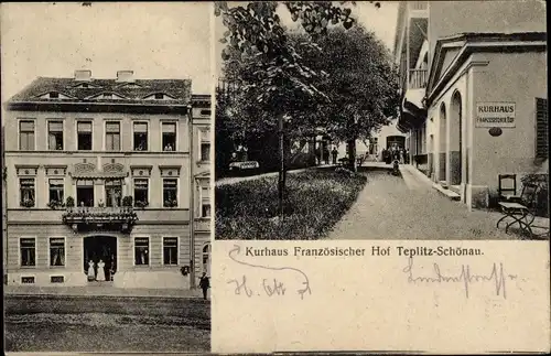 Ak Teplice Šanov Teplitz Schönau Region Aussig, Kurhaus Französischer Hof
