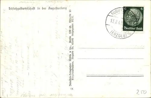 Ak Augustusburg im Erzgebirge, Fliegeraufnahme, Schloss, Schlossgastwirtschaft, Klinke & Co. 13705