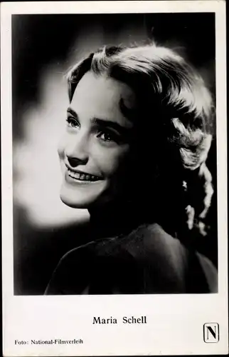 Ak Schauspielerin Maria Schell, Seitenportrait