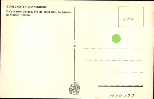 Ak Bunschoten Spakenburg Utrecht Niederlande, Da's warken jonges, a'je de sjuut heel de haoven