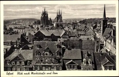 Ak Erfurt in Thüringen, Blick nach Marktstraße und Dom