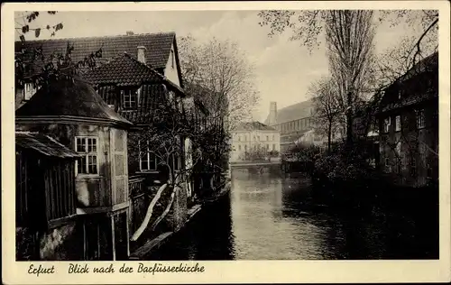 Ak Erfurt in Thüringen, Blick nach der Barfüßerkirche