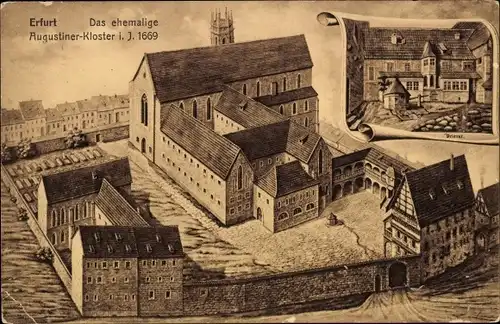 Künstler Ak Erfurt in Thüringen, Das ehemalige Augustinerkloster i. J. 1669
