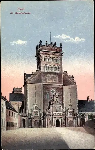 Ak Trier, St. Mathiaskirche, Hauptportal