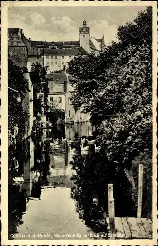 Ak Colditz in Sachsen, Mulde, Klein Venedig, Schloss