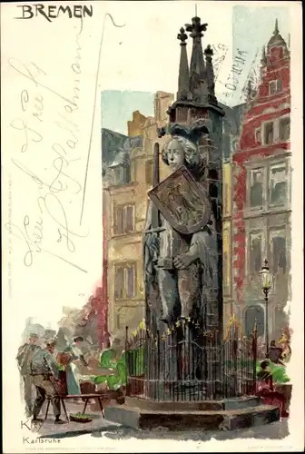 Künstler Litho Kley, Heinrich, Bremen, Roland, Markt