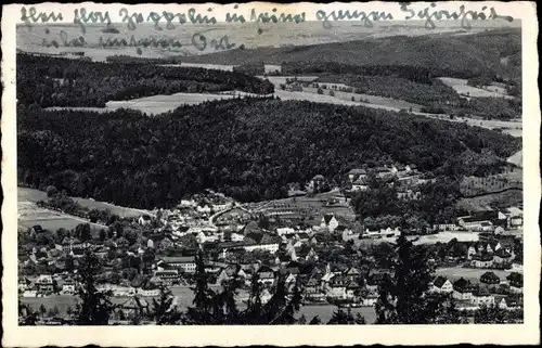 Ak Oberschlema Bad Schlema im Erzgebirge, Panorama, Blick vom Gleesberg