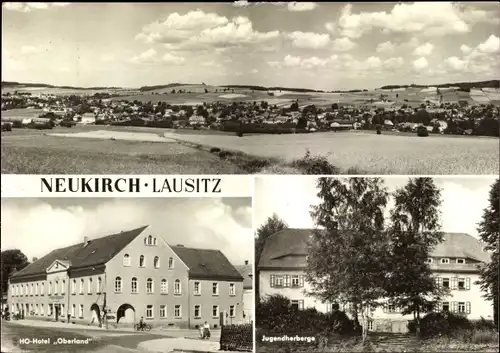 Ak Neukirch in der Lausitz, Übersicht, HO Hotel Oberland, Jugendherberge