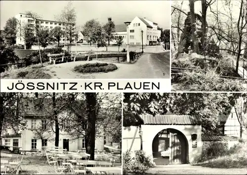 Ak Jössnitz Jößnitz Vogtland, Gaststätte Pfaffenmühle, FDGB Heim Mildenstrey, Ferienheim Lochbauer