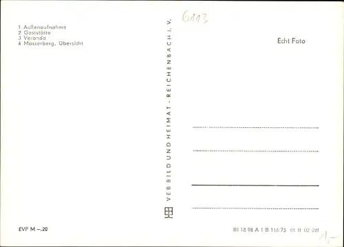 Ak Masserberg in Thüringen, HOG Berghof, Gaststätte, Veranda, Außenaufnahme, Speisesaal