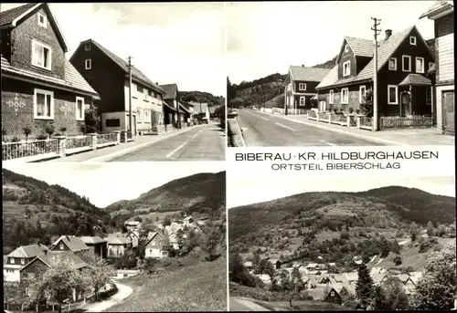 Ak Biberschlag Biberau Schleusegrund in Thüringen, Straßenansicht, Panorama