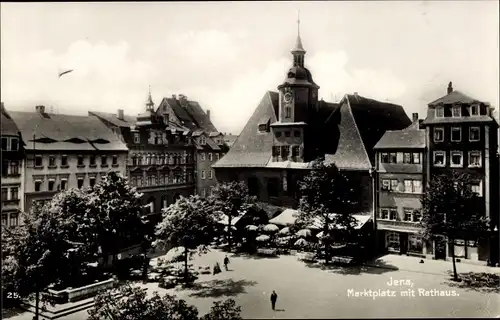 Ak Jena in Thüringen, Marktplatz mit Rathaus