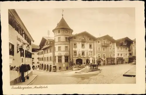 Ak Berchtesgaden in Oberbayern, Marktplatz, Gasthof