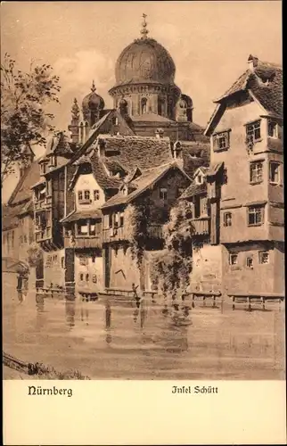 Ak Nürnberg in Mittelfranken, Insel Schütt