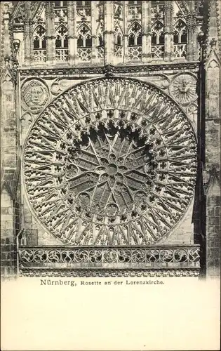 Ak Nürnberg in Mittelfranken, Rosette an der Lorenzkirche
