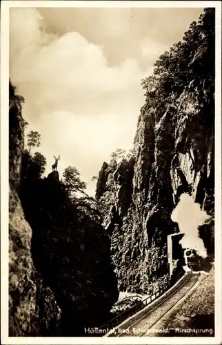 Ak Buchenbach im Schwarzwald, Hirschsprung im Höllental, Eisenbahn