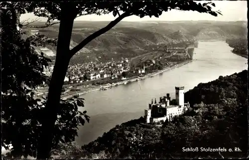 Ak Stolzenfels Koblenz am Rhein, Schloss, Panorama