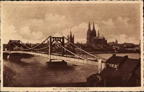 Ak Köln am Rhein, Hängebrücke