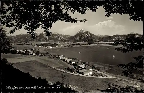 Ak Hopfen am See Füssen im Ostallgäu, Blick auf Füssener u. Tiroler Berge