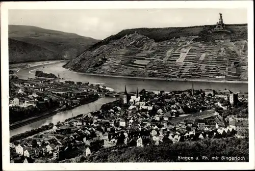 Ak Bingen am Rhein, Binger Loch, Bingerloch, Panorama