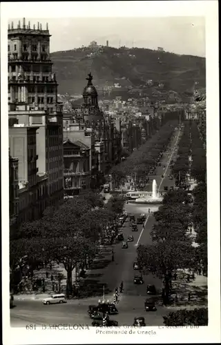 Ak Barcelona Katalonien Spanien, Promenade de Gracia