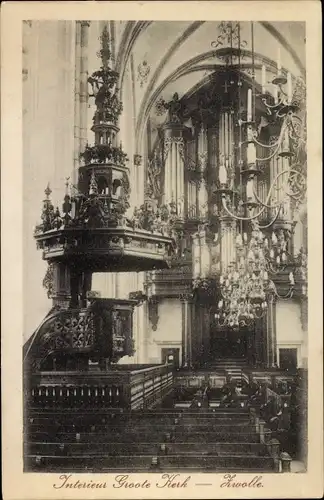 Ak Zwolle Overijssel Niederlande, Groote Kerk, Interieur