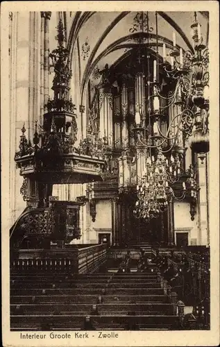Ak Zwolle Overijssel Niederlande, Groote Kerk, Interieur