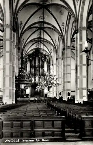 Ak Zwolle Overijssel Niederlande, Groote Kerk, Interieur
