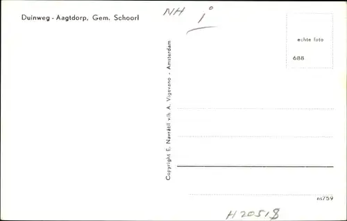 Ak Schoorl Nordholland Niederlande, Duinweg Aagtdorp