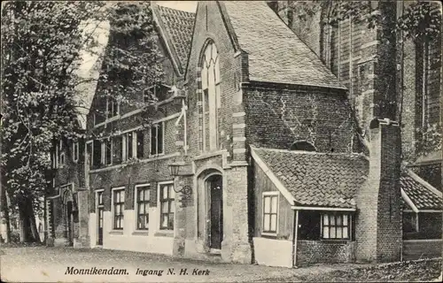 Ak Monnikendam Waterland Nordholland Niederlande, Ingang N. H. Kerk